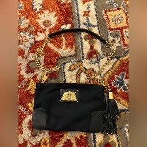 Juicy Couture Nylon Faux Leather Chain Strap Crossbody/Shoulder Purse